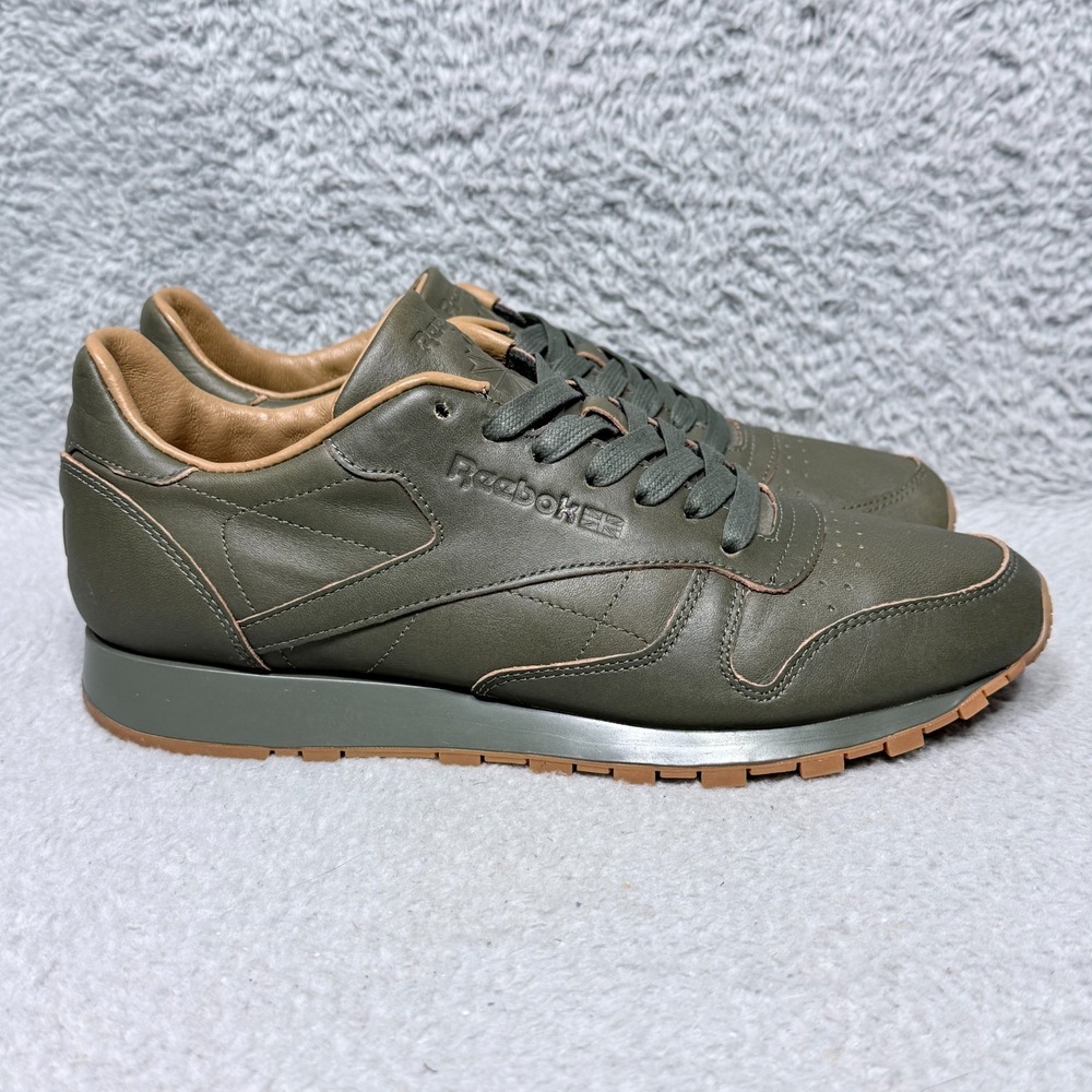 Reebok x Kendrick Lamar Classic Leather Lux Mens Size‎ 8 Sneakers Olive Leather